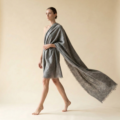Pure 16-Micron Handknitted Cashmere Pashmina Shawl
