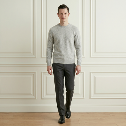 Executive Crewneck Undyed Himalayan Cashmere Sweater