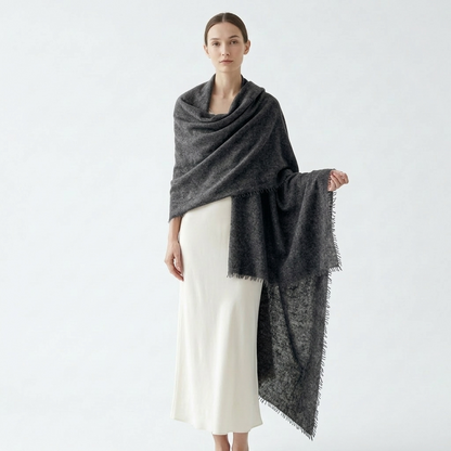 Pure 16-Micron Handknitted Cashmere Pashmina Shawl