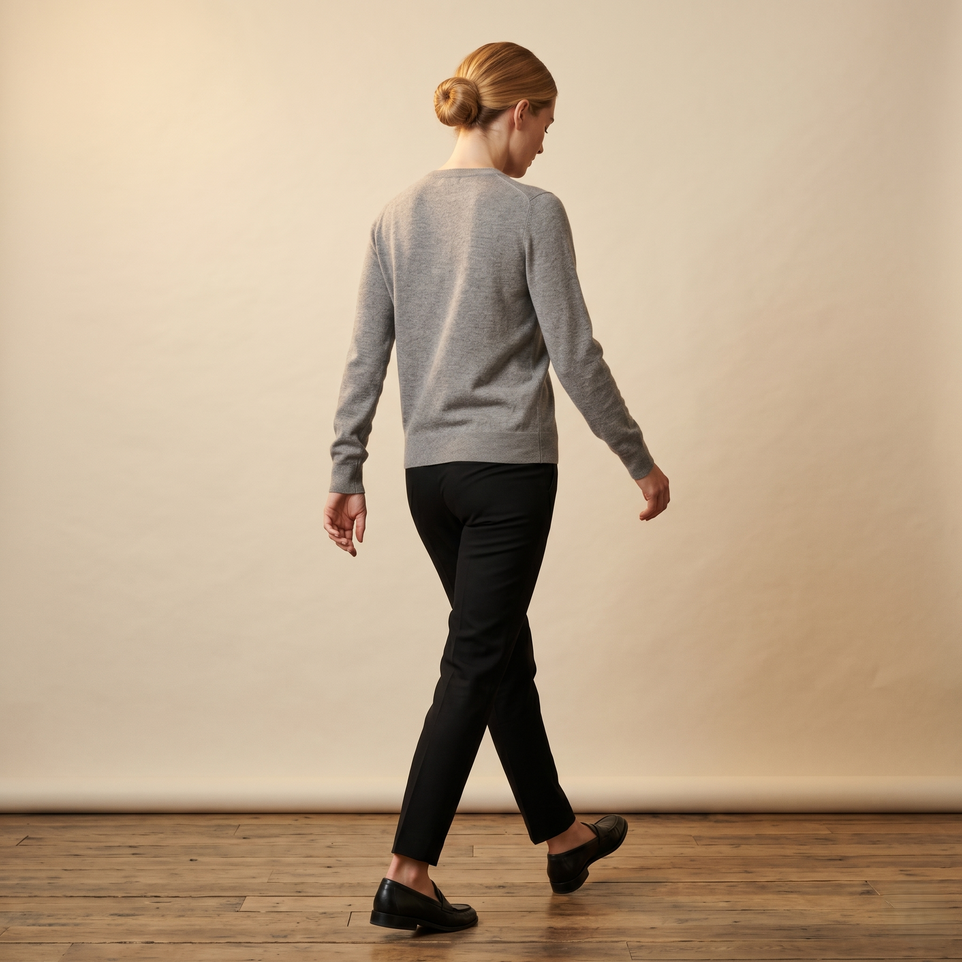 Crewneck Undyed Cashmere Sweater For Women