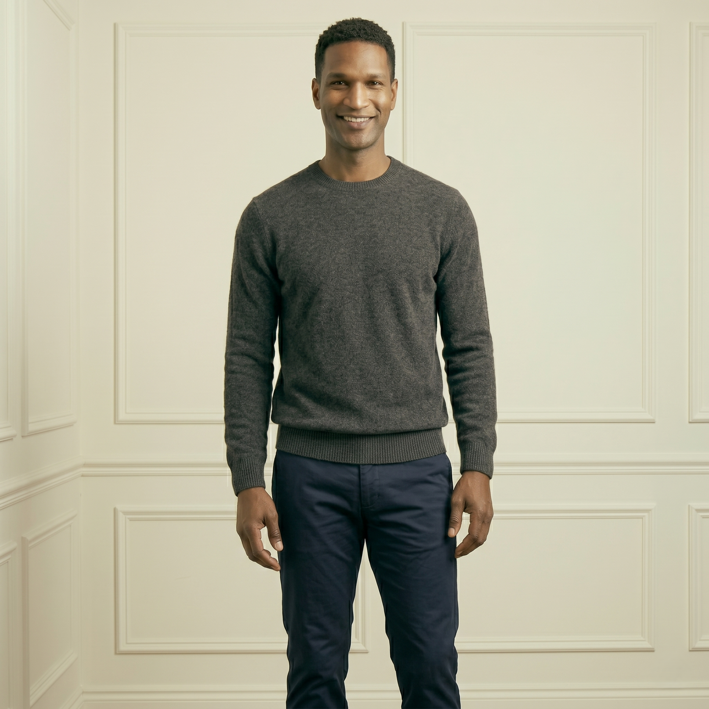 Executive Crewneck Undyed Himalayan Cashmere Sweater