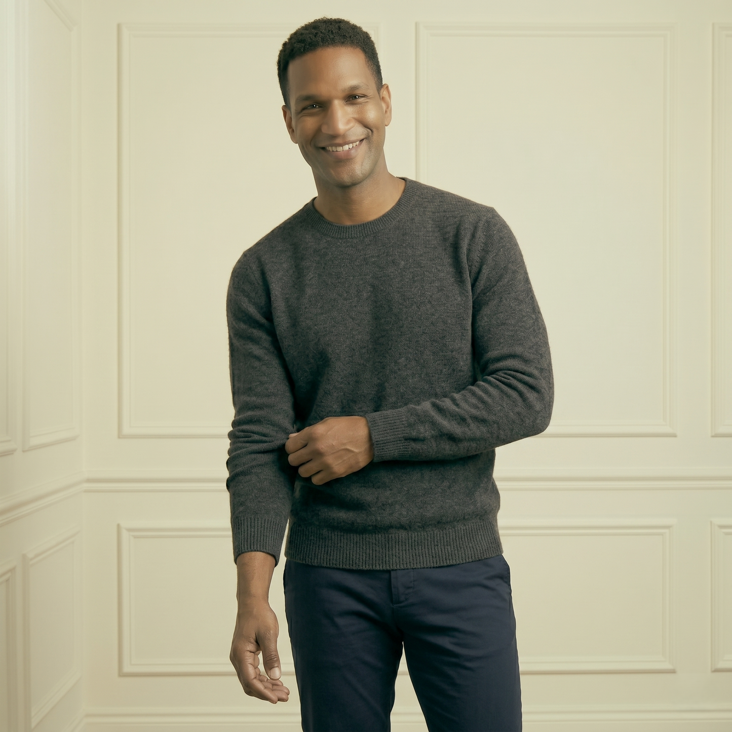 Executive Crewneck Undyed Himalayan Cashmere Sweater
