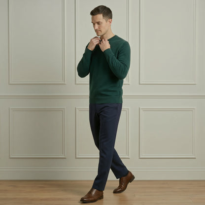 Premium Quality Pine Crewneck Himalayan Cashmere Full Sleeve Sweater For Men