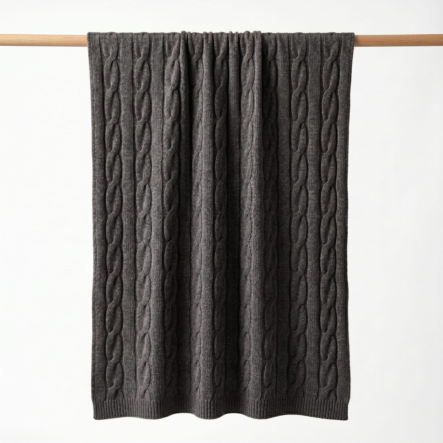 Heirloom Cable-Knit Pure Himalayan Cashmere Throw