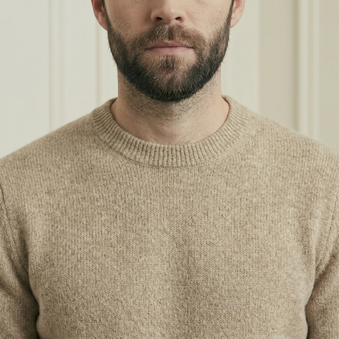 Premium Quality Oat Full Sleeve Crewneck Cashmere Sweater for Men