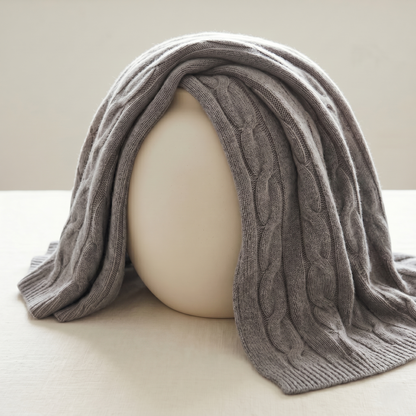 Heirloom Cable-Knit Pure Himalayan Cashmere Throw
