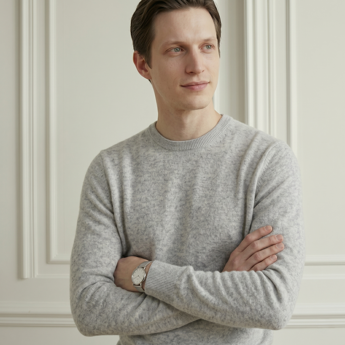 Executive Crewneck Undyed Himalayan Cashmere Sweater