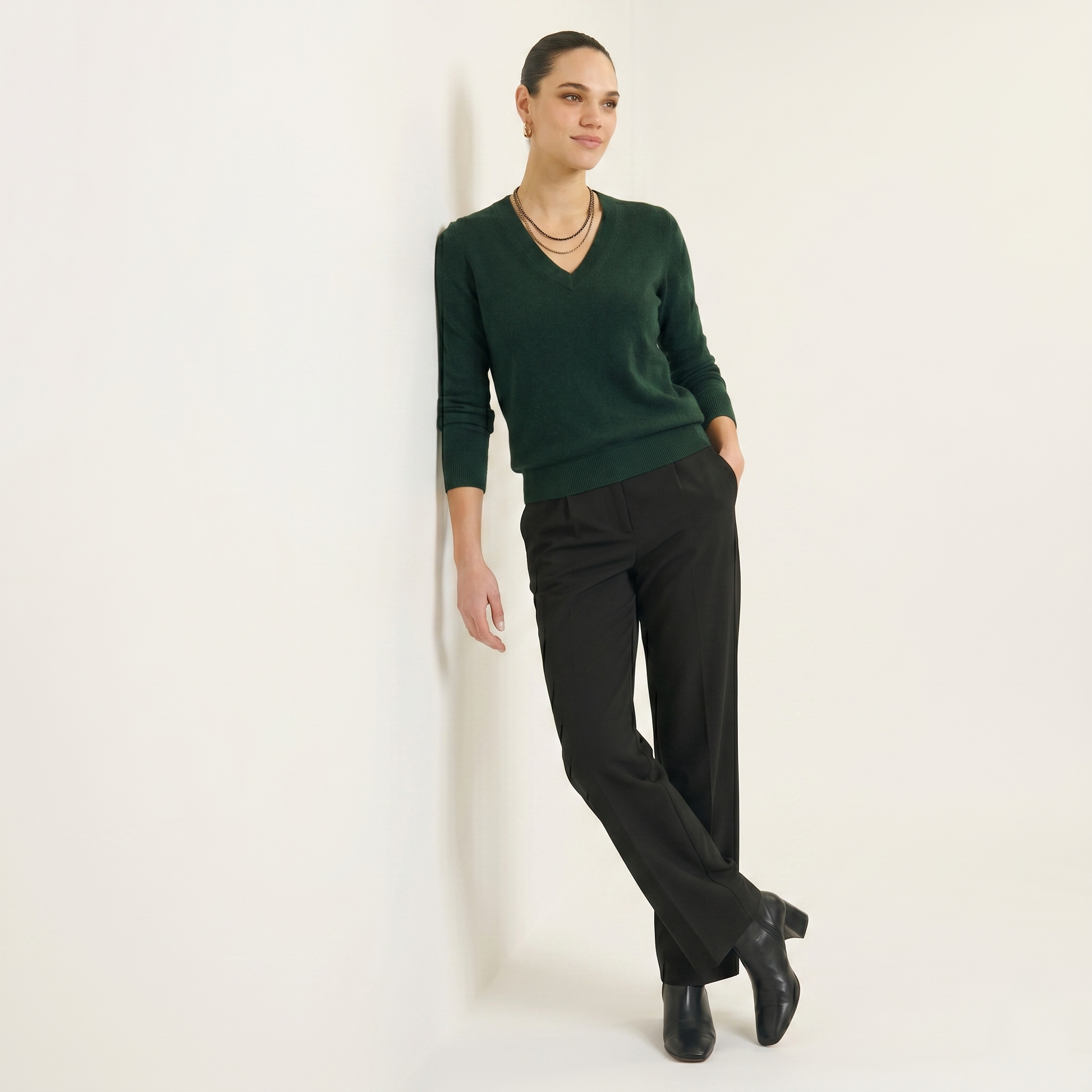 V-Neck Himalayan Cashmere Sweater For Women