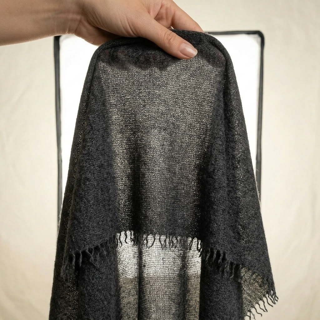 Pure 16-Micron Handknitted Cashmere Pashmina Shawl
