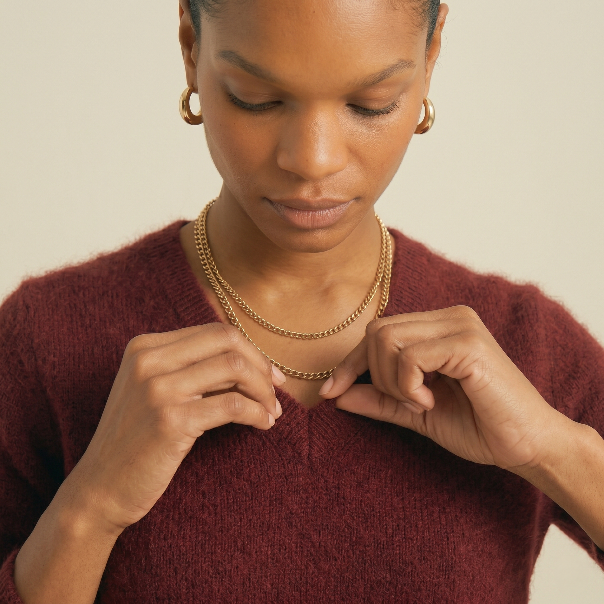 V-Neck Himalayan Cashmere Sweater For Women