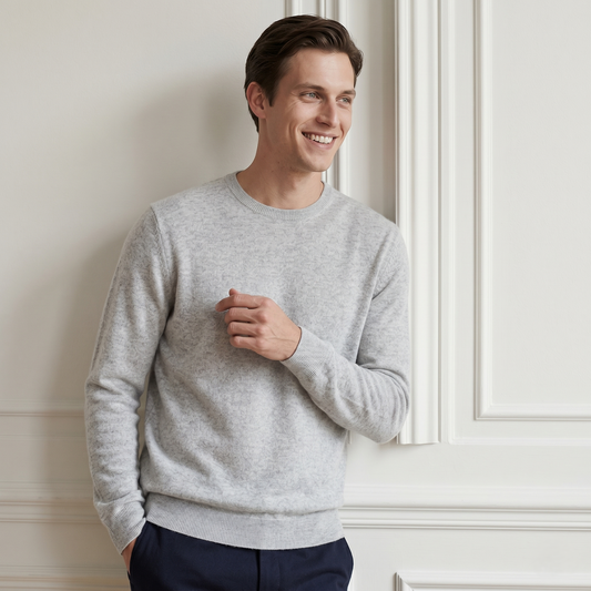 Executive Crewneck Undyed Himalayan Cashmere Sweater