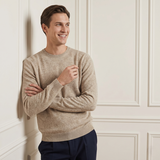 Executive Crewneck Undyed Himalayan Cashmere Sweater