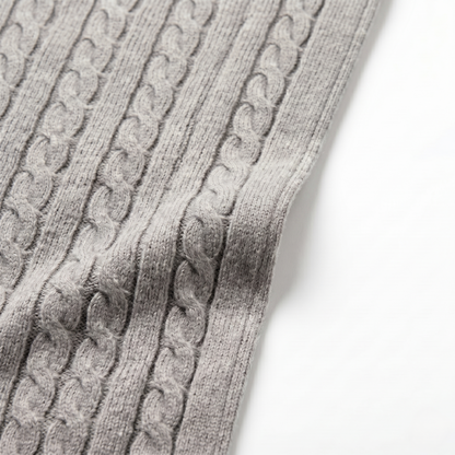 Heirloom Cable-Knit Pure Himalayan Cashmere Throw