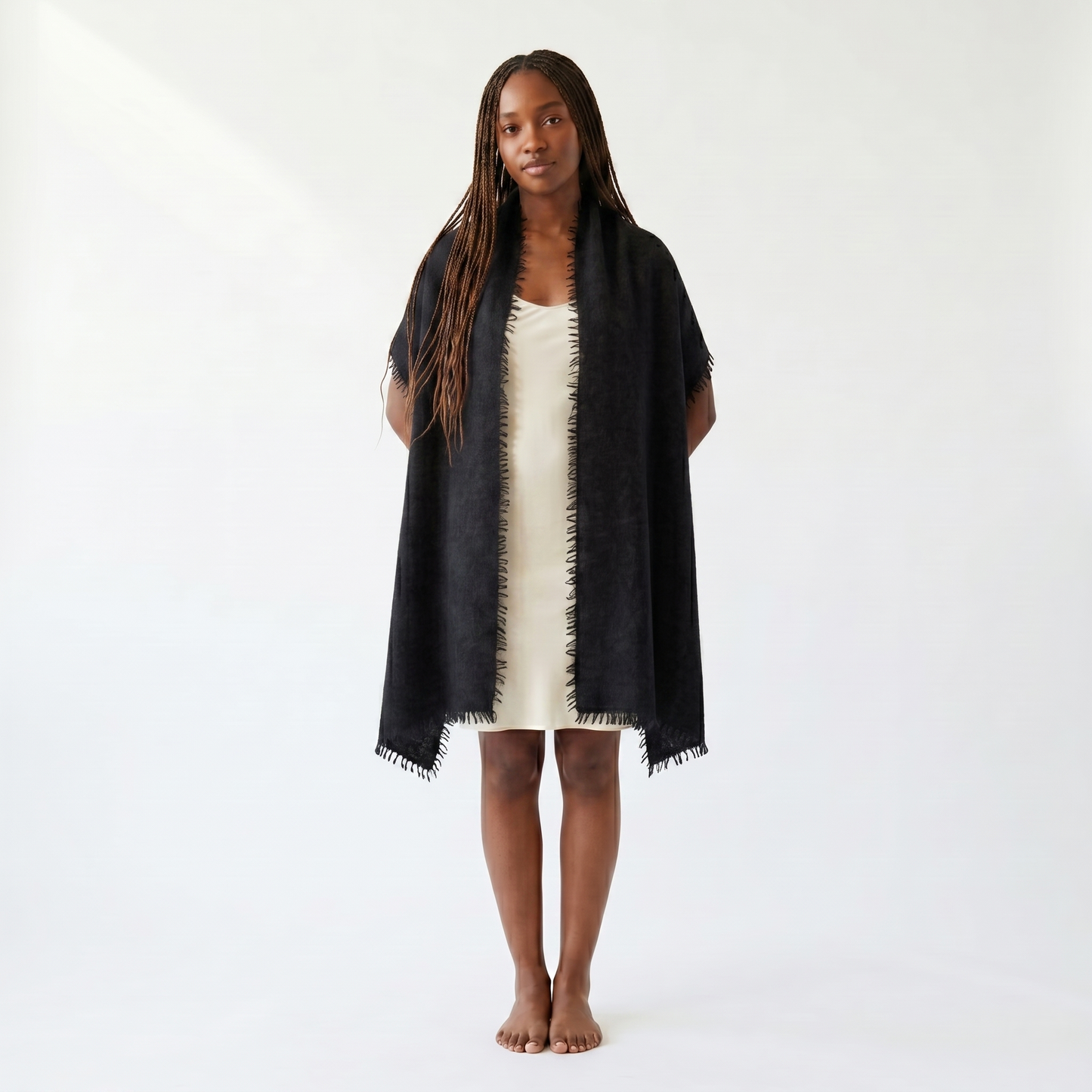 Pure 16-Micron Handknitted Cashmere Pashmina Shawl - 28×84 IN