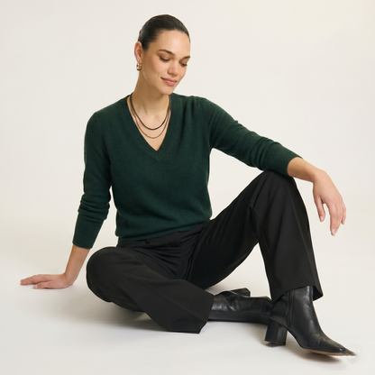 V-Neck Himalayan Cashmere Sweater For Women