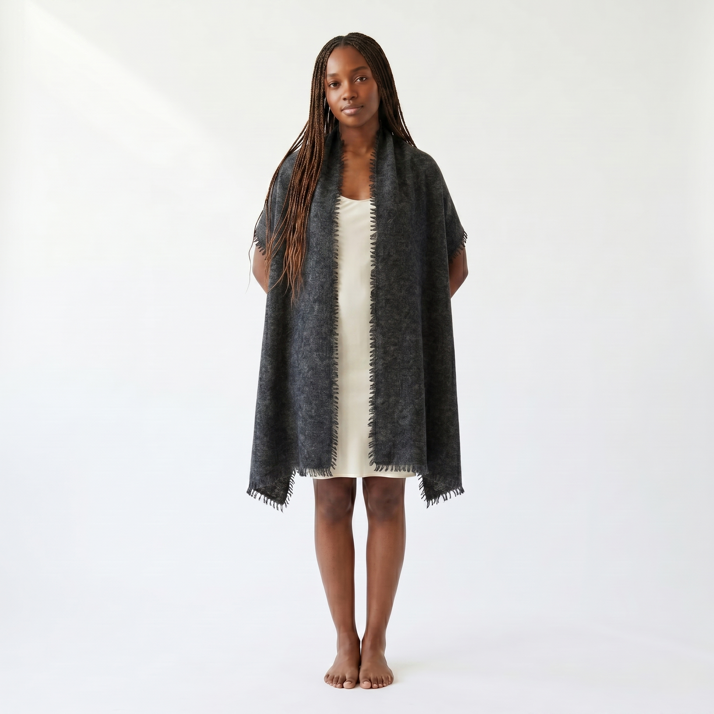 Pure 16-Micron Handknitted Cashmere Pashmina Shawl