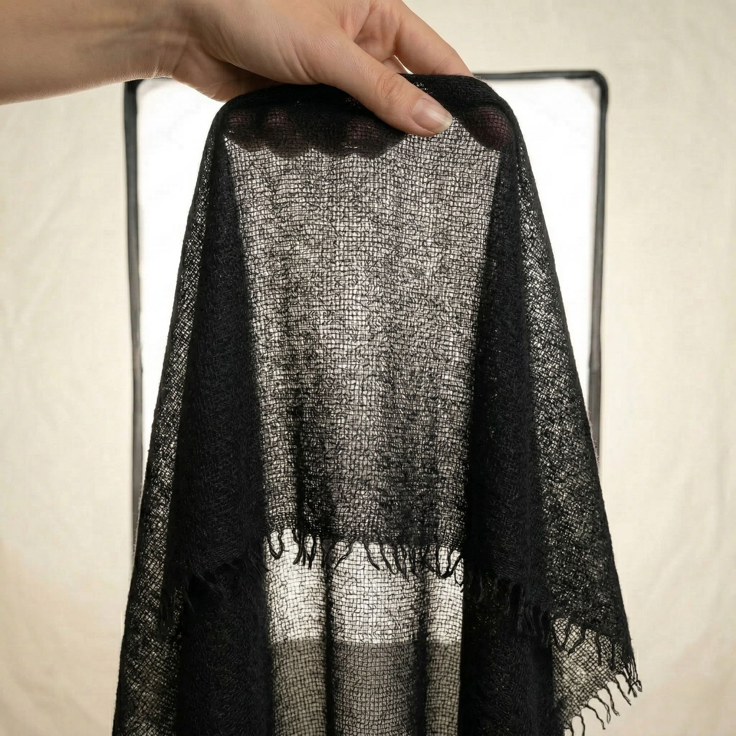Pure 16-Micron Handknitted Cashmere Pashmina Shawl - 28×84 IN