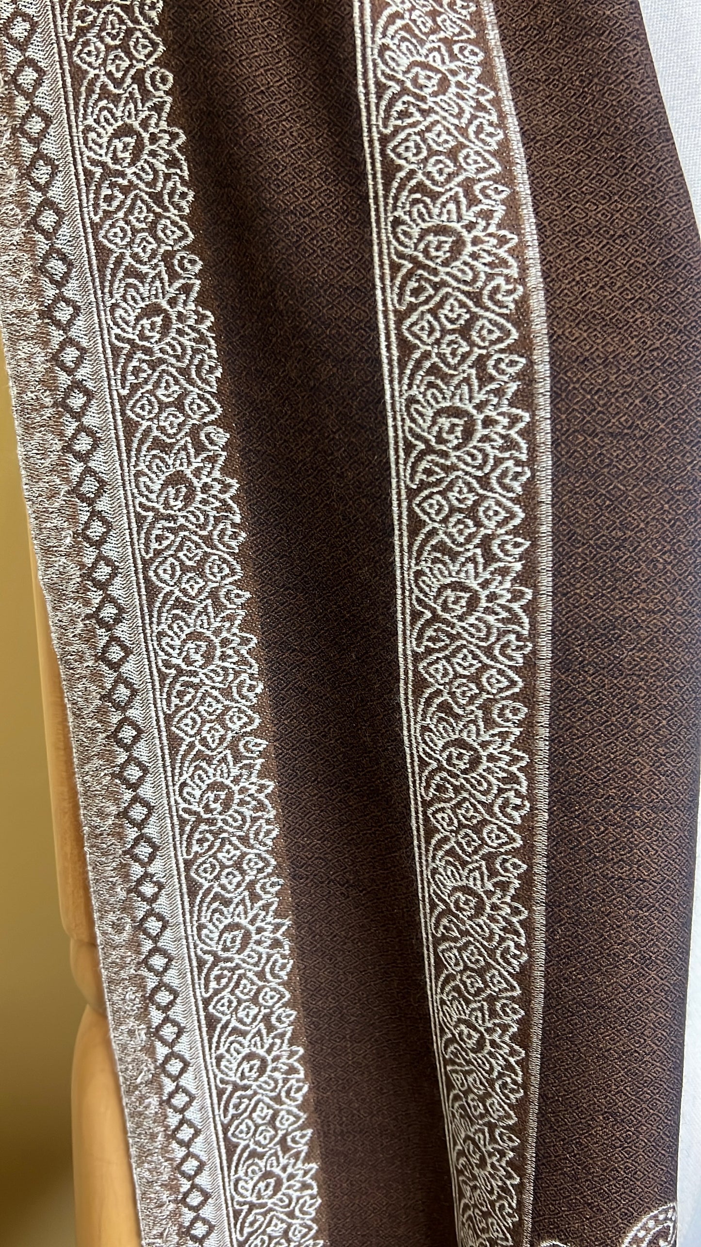 NPIA Certified 100% Pure Himalayan Cashmere Pashmina Shawl - Annapurna Espresso Brown