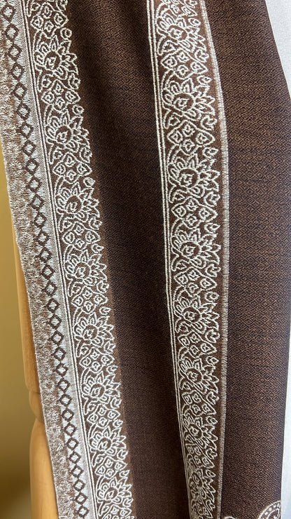 NPIA Certified 100% Pure Himalayan Cashmere Pashmina Shawl - Annapurna Espresso Brown