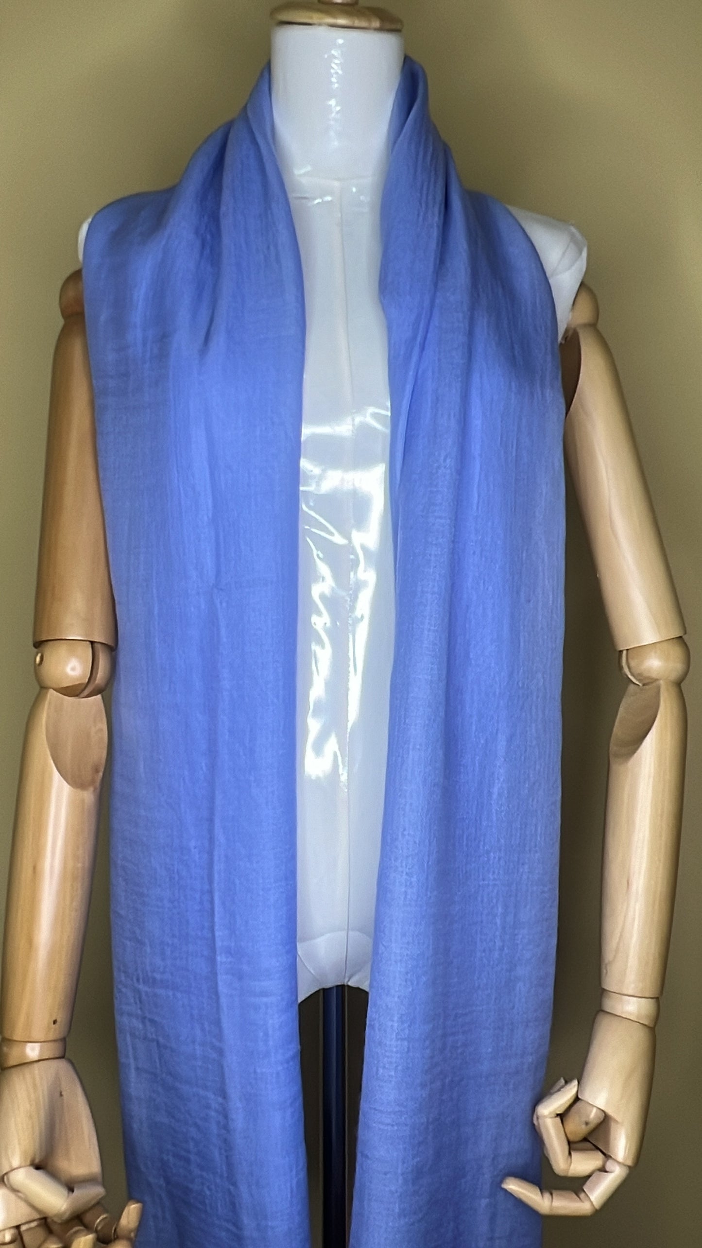 NPIA Certified 100% Pure Himalayan Cashmere Pashmina Shawl - Namche Sky Blue