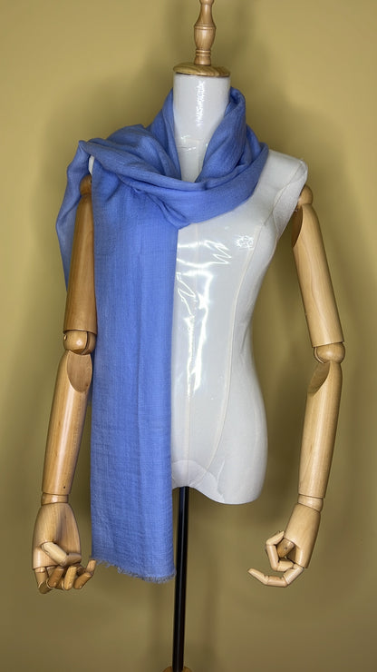 NPIA Certified 100% Pure Himalayan Cashmere Pashmina Shawl - Namche Sky Blue
