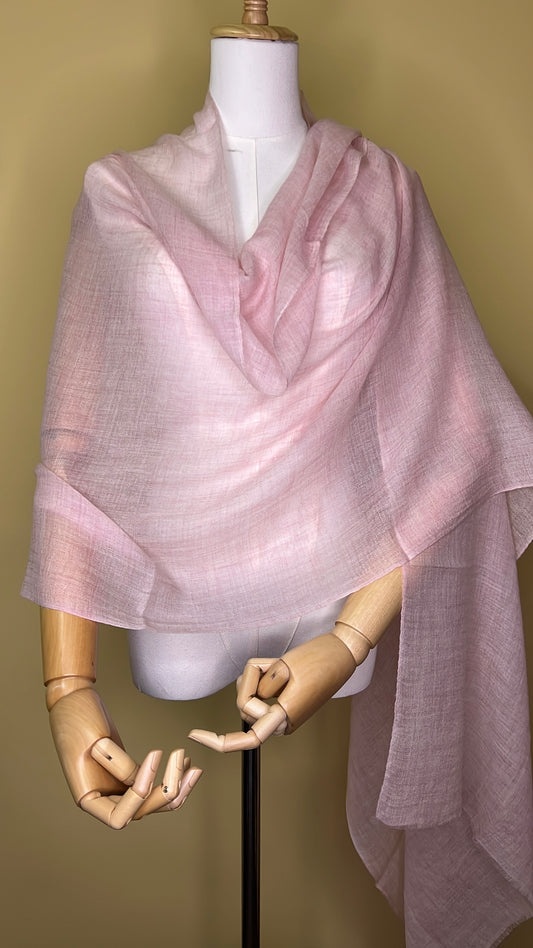 NPIA Certified 100% Pure Himalayan Cashmere Pashmina Shawl - Upper Mustang Rose Pink