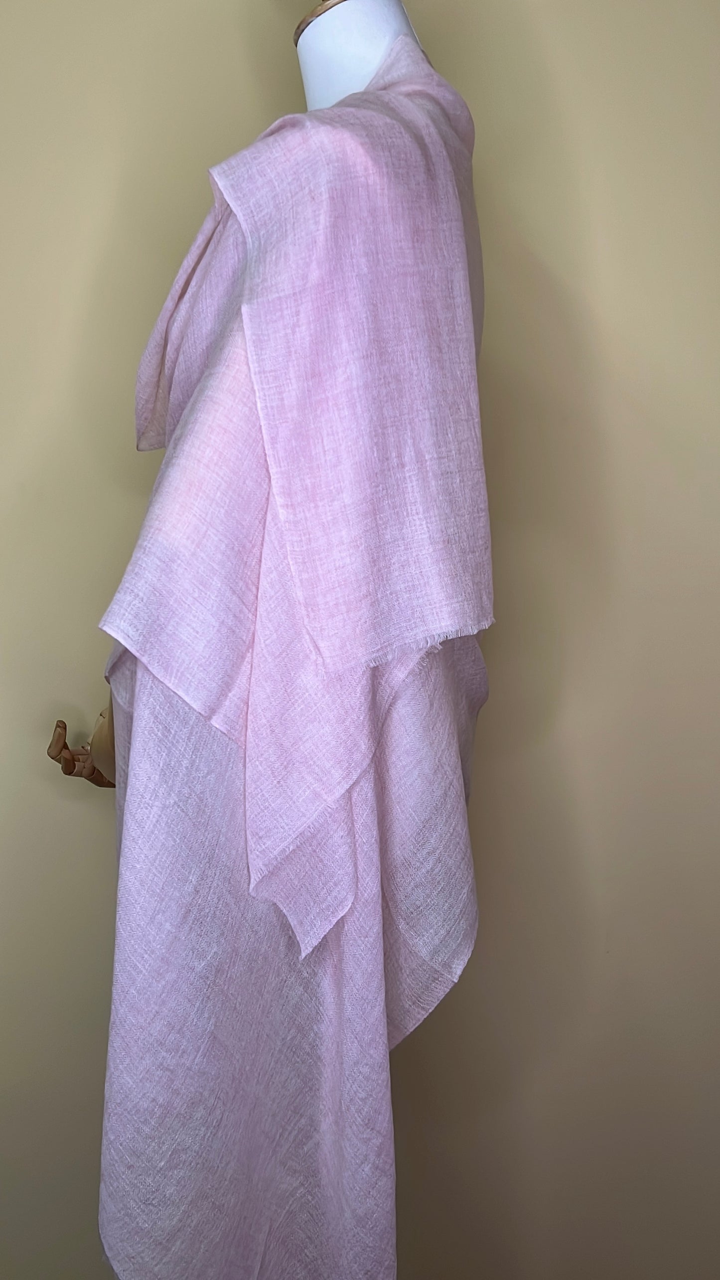 NPIA Certified 100% Pure Himalayan Cashmere Pashmina Shawl - Upper Mustang Rose Pink