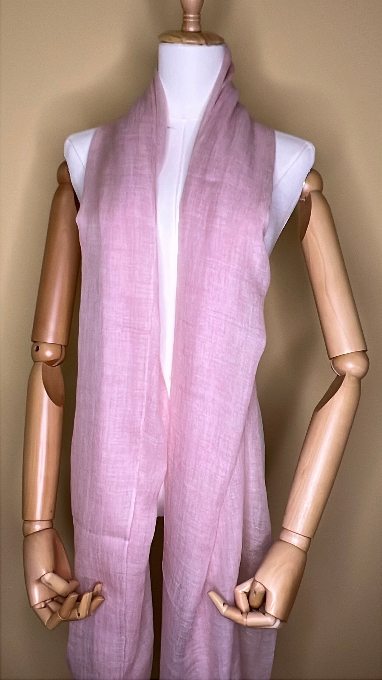 NPIA Certified 100% Pure Himalayan Cashmere Pashmina Shawl - Upper Mustang Rose Pink