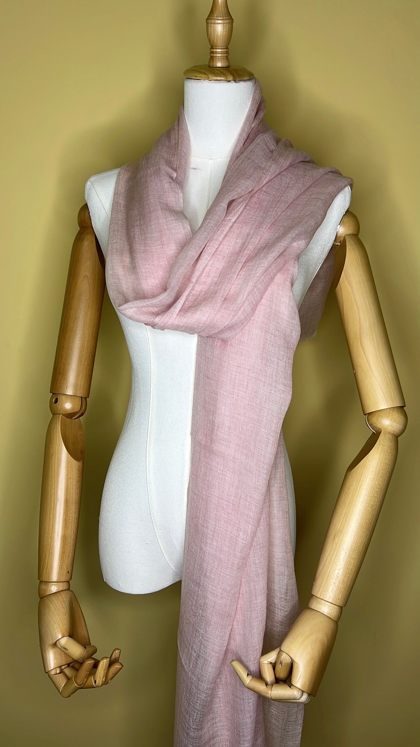 NPIA Certified 100% Pure Himalayan Cashmere Pashmina Shawl - Upper Mustang Rose Pink
