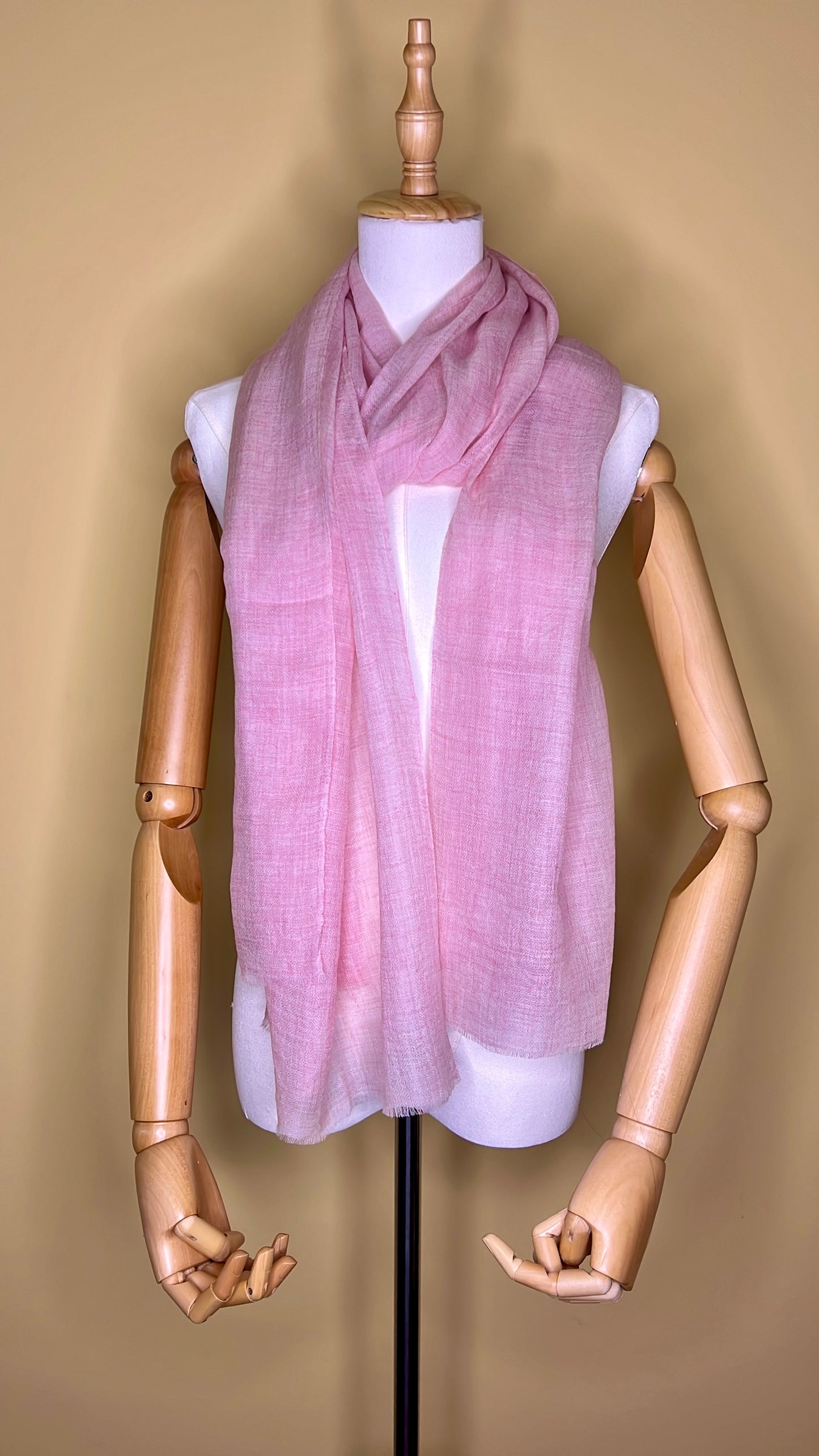 NPIA Certified 100% Pure Himalayan Cashmere Pashmina Shawl - Upper Mustang Rose Pink