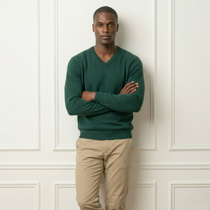 Pine V-Neck Full sleeve Cashmere Sweater for Men