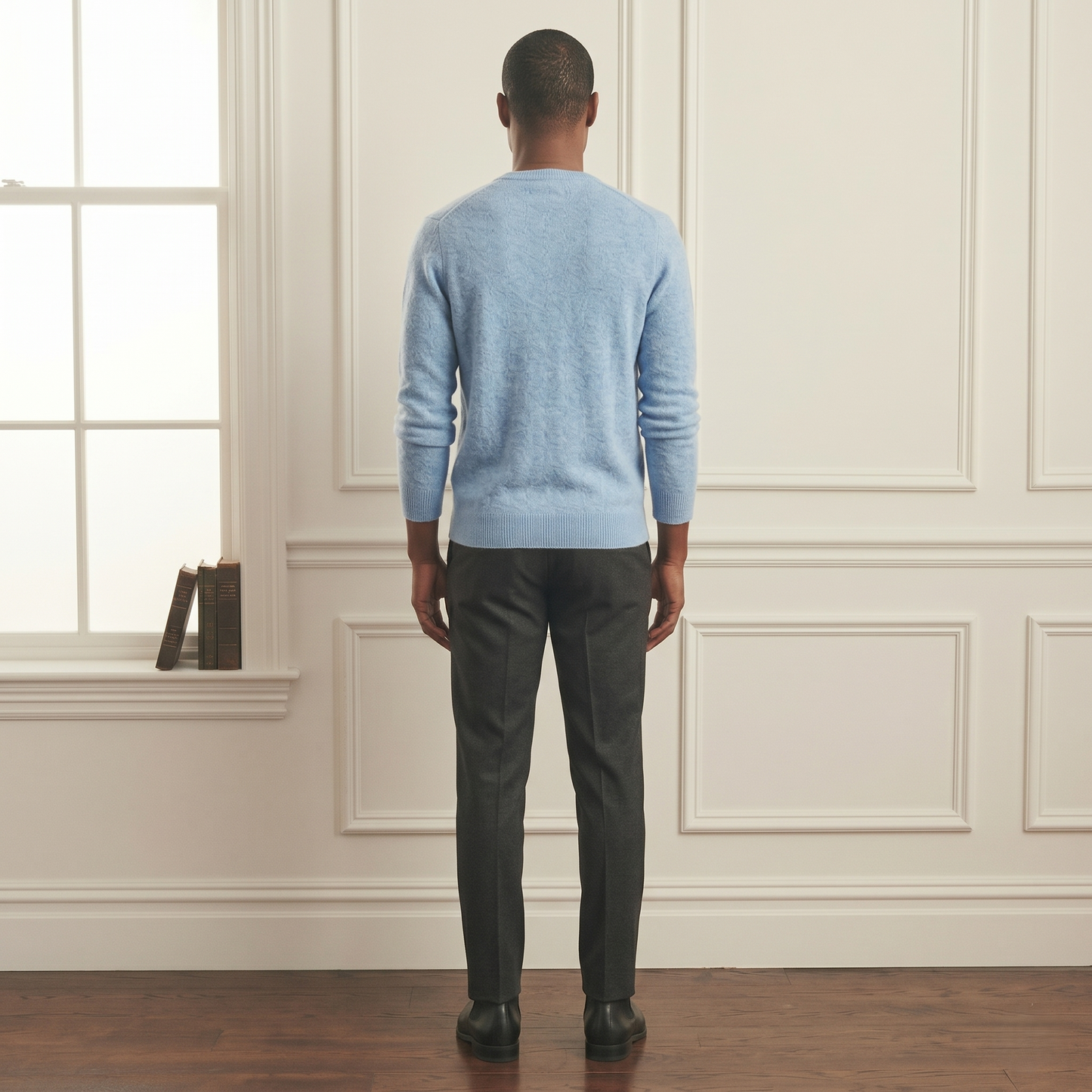 Premium Sky blue Original V-Neck Full Sleeve Himalayan Cashmere Sweater for Men