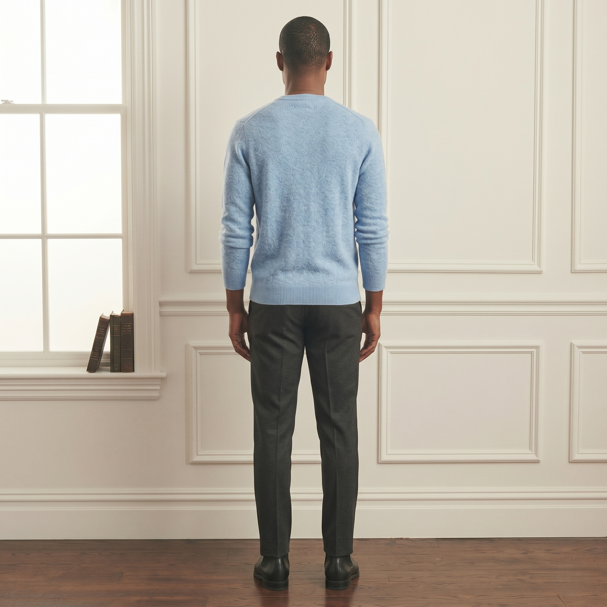 Premium Sky blue Original V-Neck Full Sleeve Himalayan Cashmere Sweater for Men