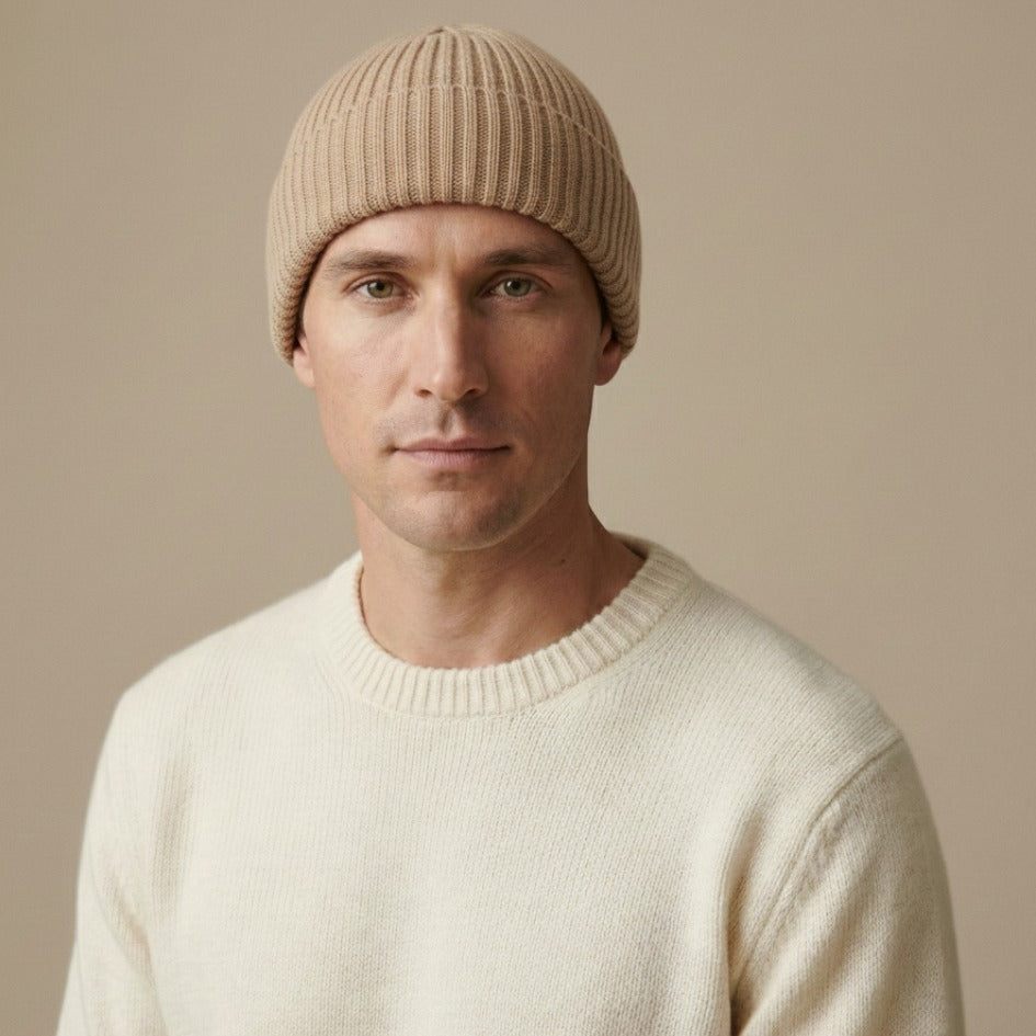 Haven Ribbed Cashmere Beanie | 100% Pure Himalayan Unisex