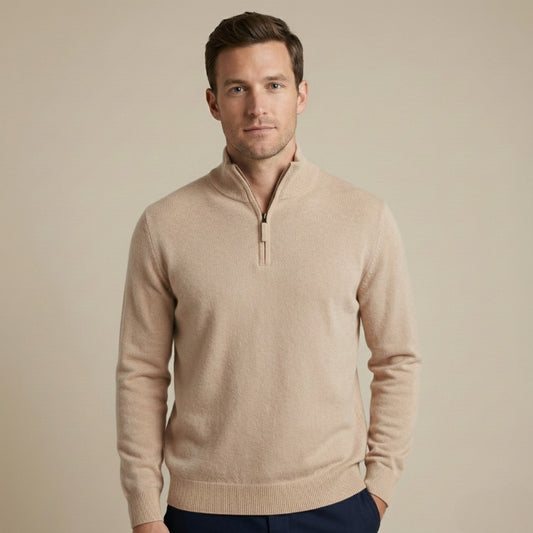 Pure Himalayan Cashmere Half-Zip | Men's Embrace Sweater