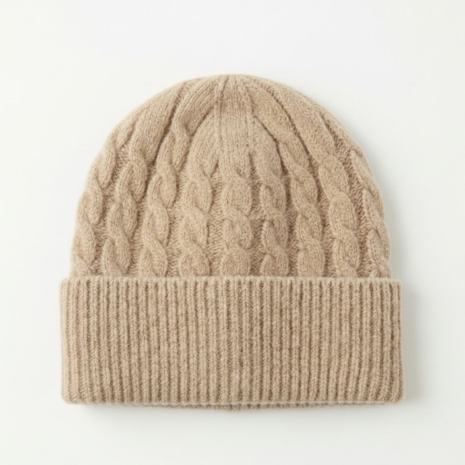 Heritage Cable Knit Cashmere Beanie | 100% Pure Himalayan