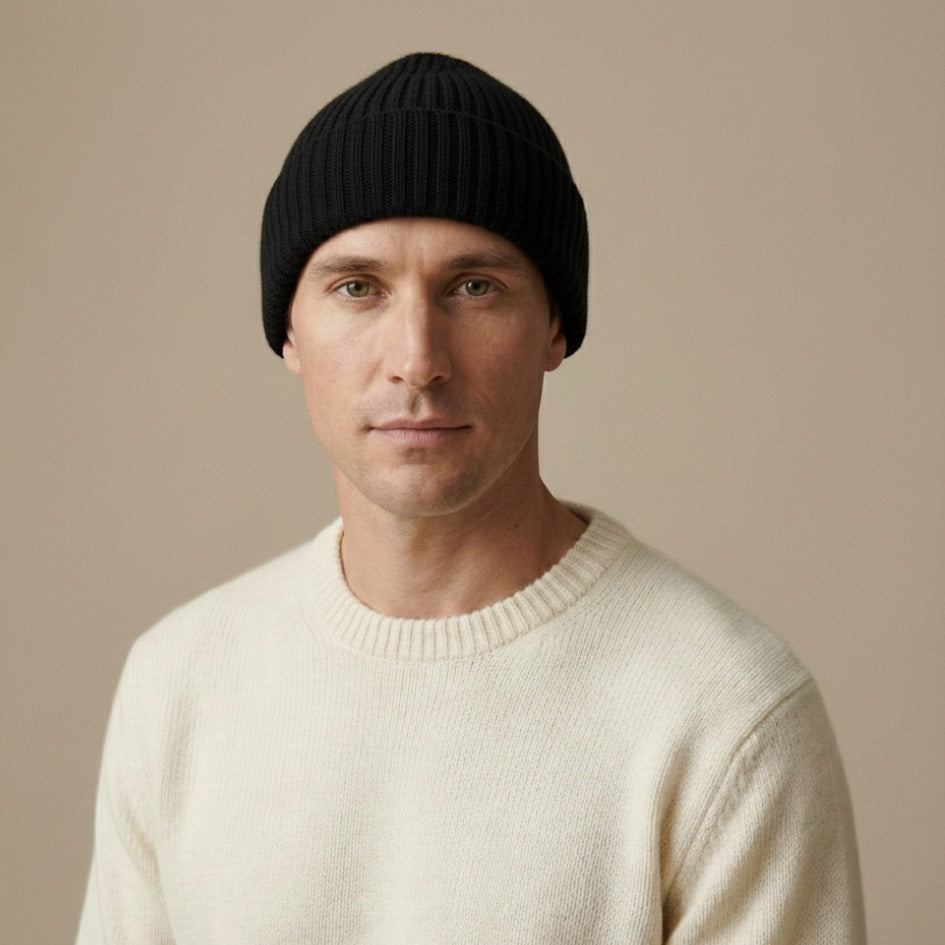 Haven Ribbed Cashmere Beanie | 100% Pure Himalayan Unisex