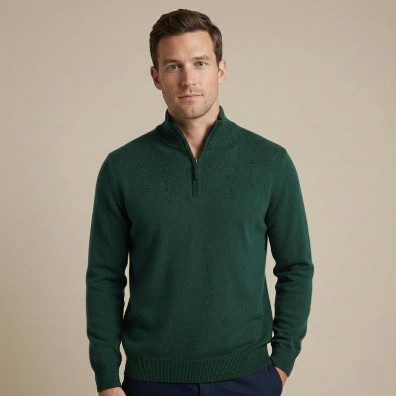 Pure Himalayan Cashmere Half-Zip | Men's Embrace Sweater