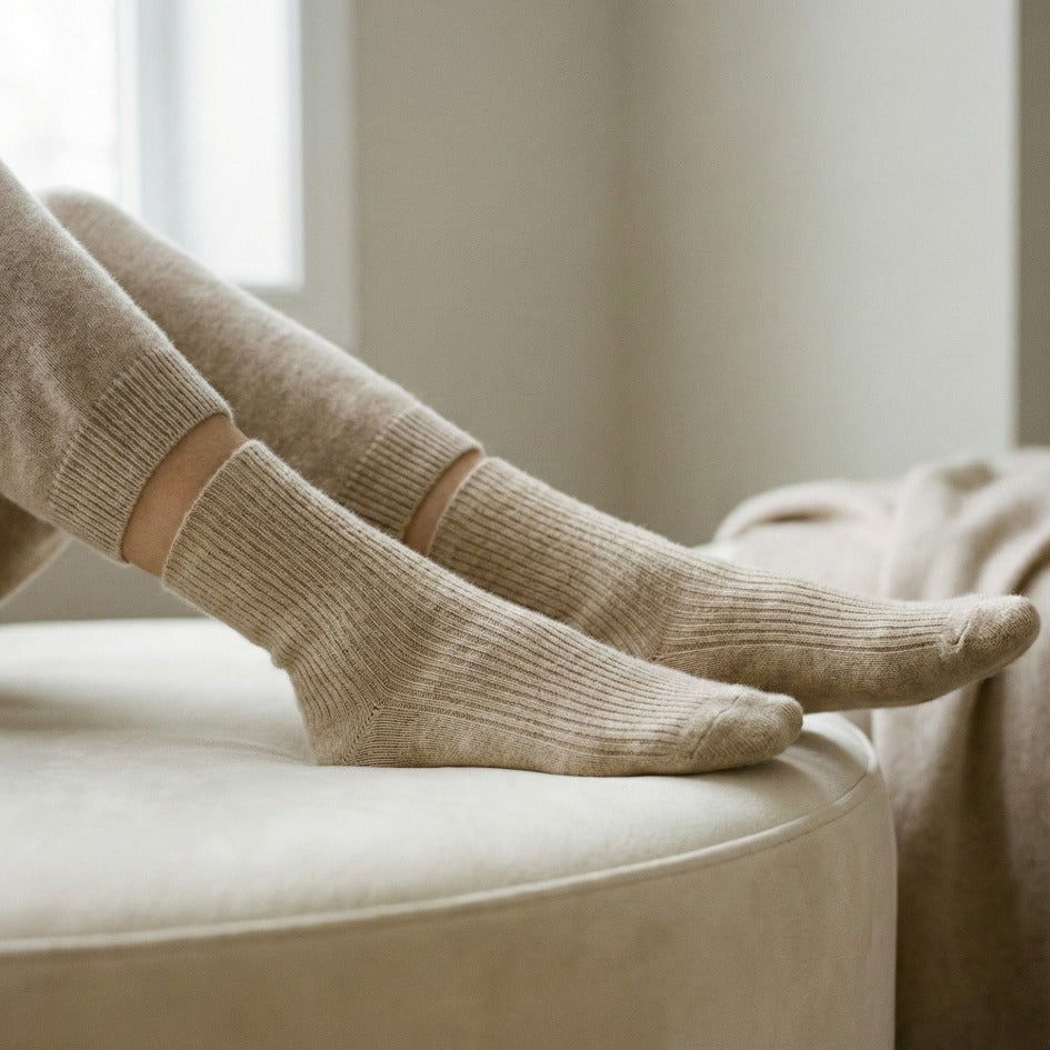 Pure Cashmere Knee Socks Women's | Solace Luxury | Handmade