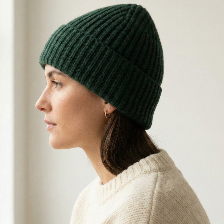 Haven Ribbed Cashmere Beanie | 100% Pure Himalayan Unisex
