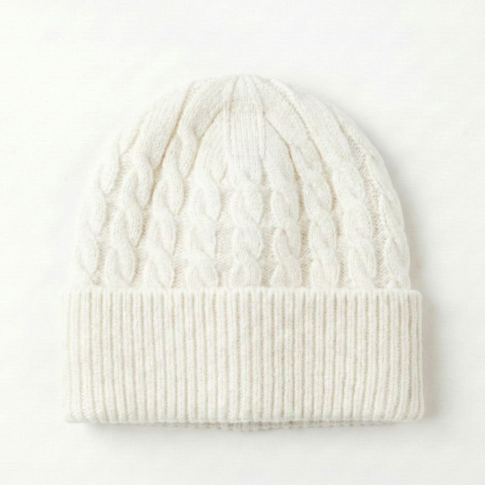 Heritage Cable Knit Cashmere Beanie | 100% Pure Himalayan