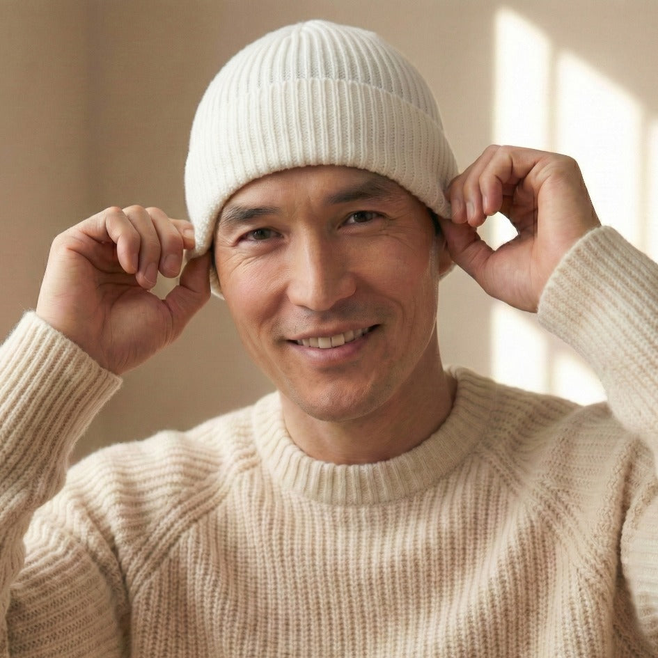 Heritage Cable Knit Cashmere Beanie | 100% Pure Himalayan