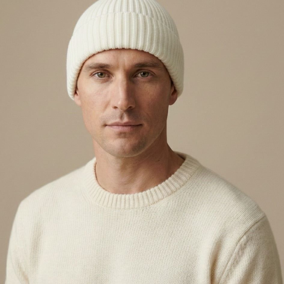 Haven Ribbed Cashmere Beanie | 100% Pure Himalayan Unisex