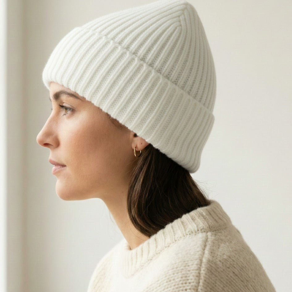 Haven Ribbed Cashmere Beanie | 100% Pure Himalayan Unisex