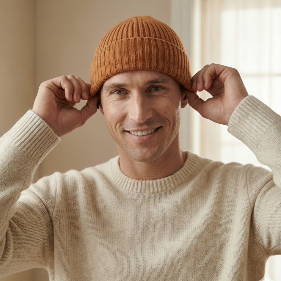 Haven Ribbed Cashmere Beanie | 100% Pure Himalayan Unisex