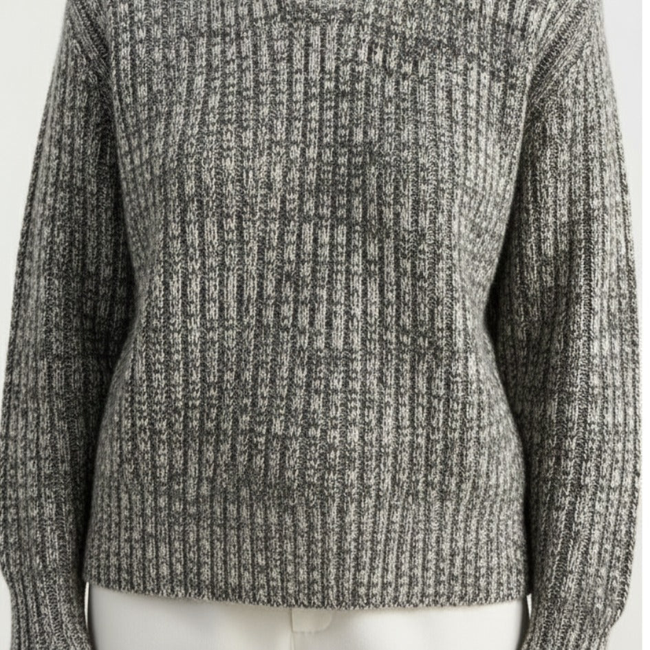 Ella Ribbed Cashmere Crewneck | 100% Pure Himalayan Women's Sweater