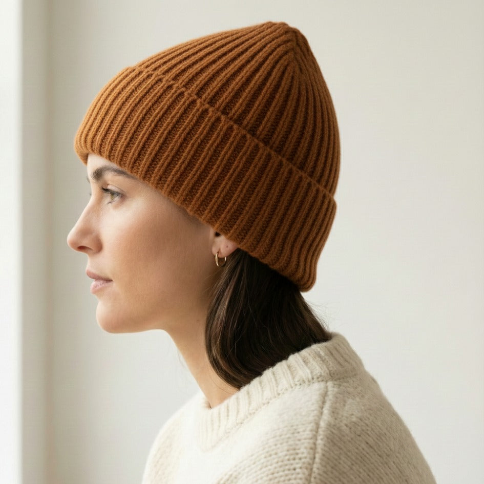 Haven Ribbed Cashmere Beanie | 100% Pure Himalayan Unisex