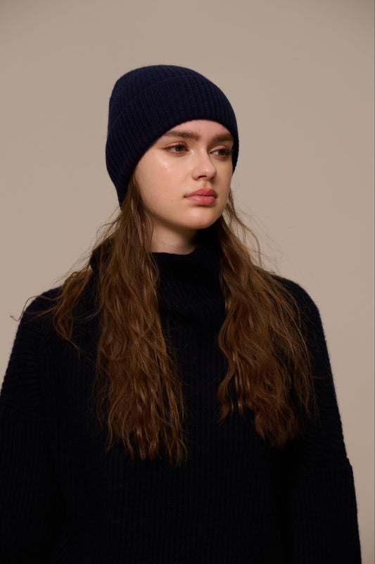 100% Pure Himalayan Cashmere Hat - Tenzing Black