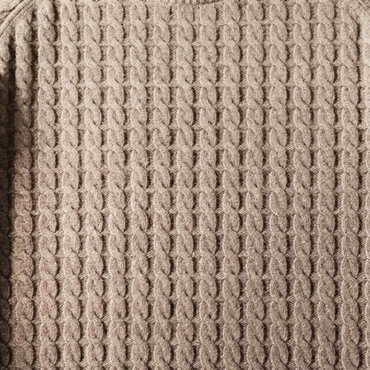 Men's undyed cashmere cable-knit Atlas sweater in Oatmeal Melange — view 5