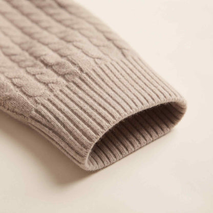 Men's undyed cashmere cable-knit Atlas sweater in Oatmeal Melange — view 6